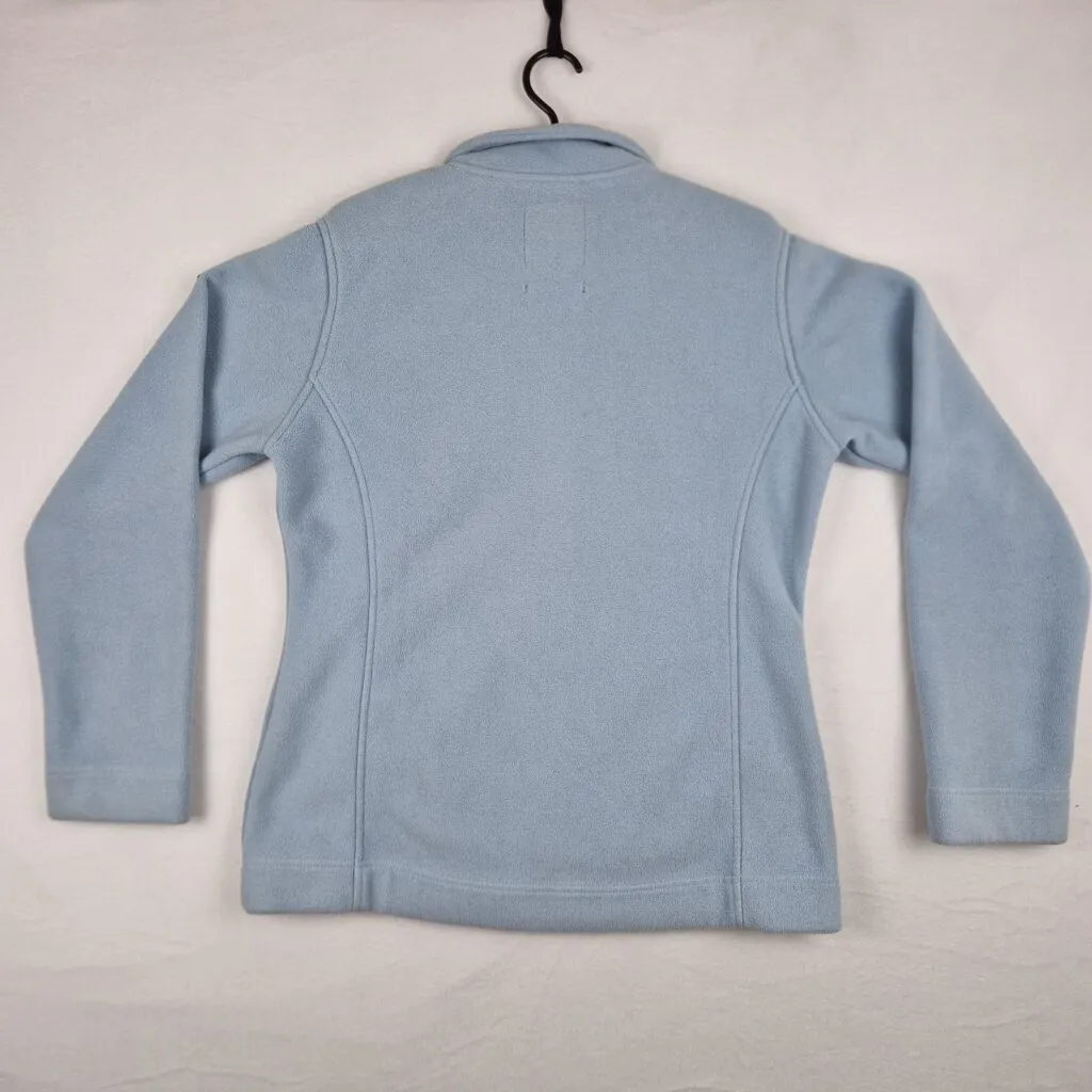 Vintage Falcon Women’s Light Blue Fleece Jacket Size L Polyester Outdoor Zip Up