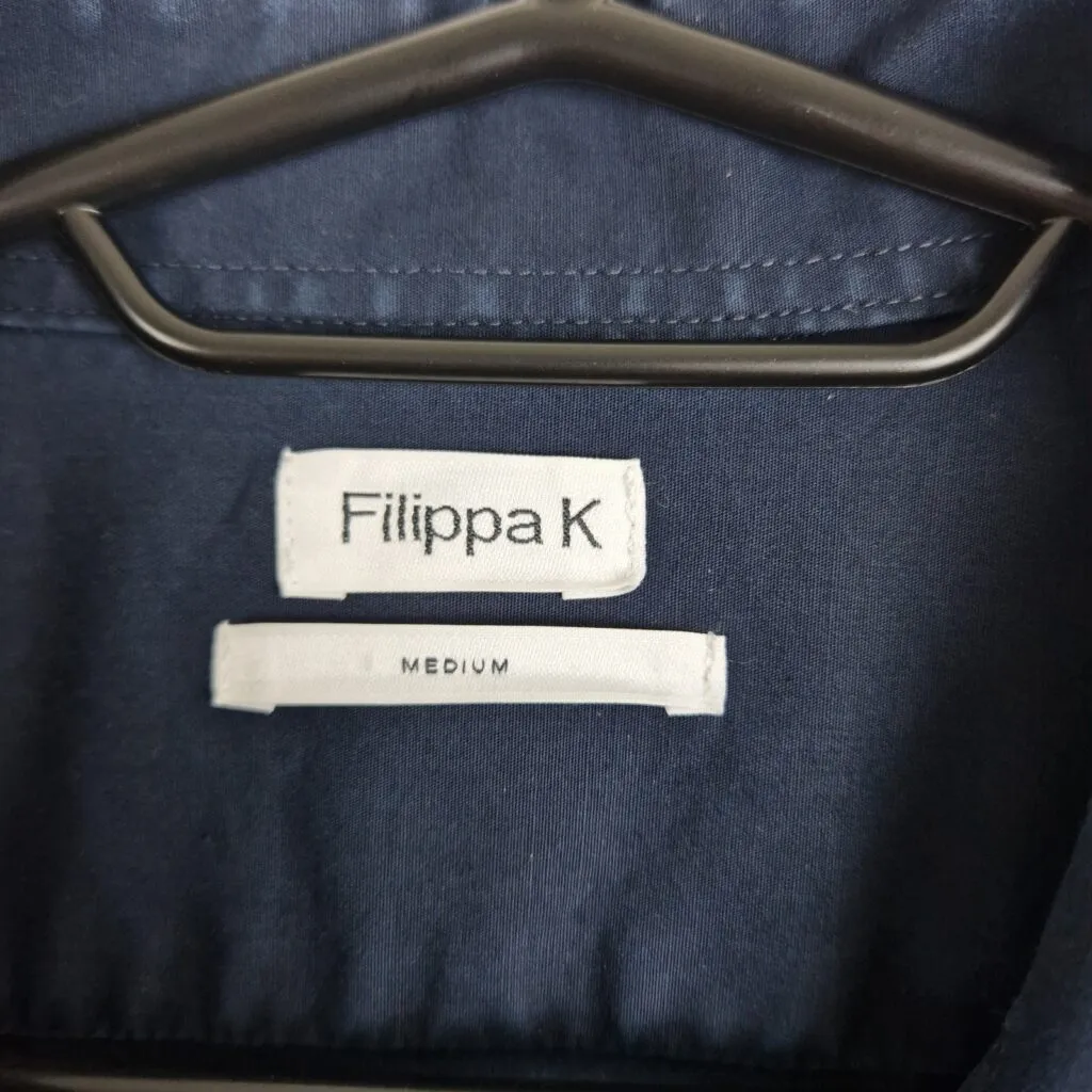 Filippa K Mens Blue Shirt Size M Cotton Long Sleeve Slim Fit Classic Button Up
