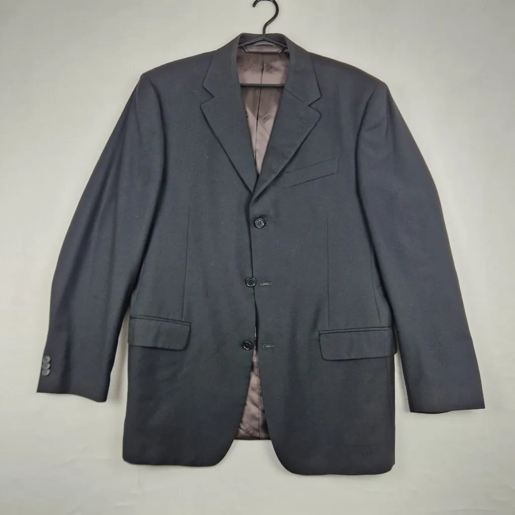 Gianfranco Ferre Studio Men’s Black Blazer Size 52 Virgin Wool Regular Fit