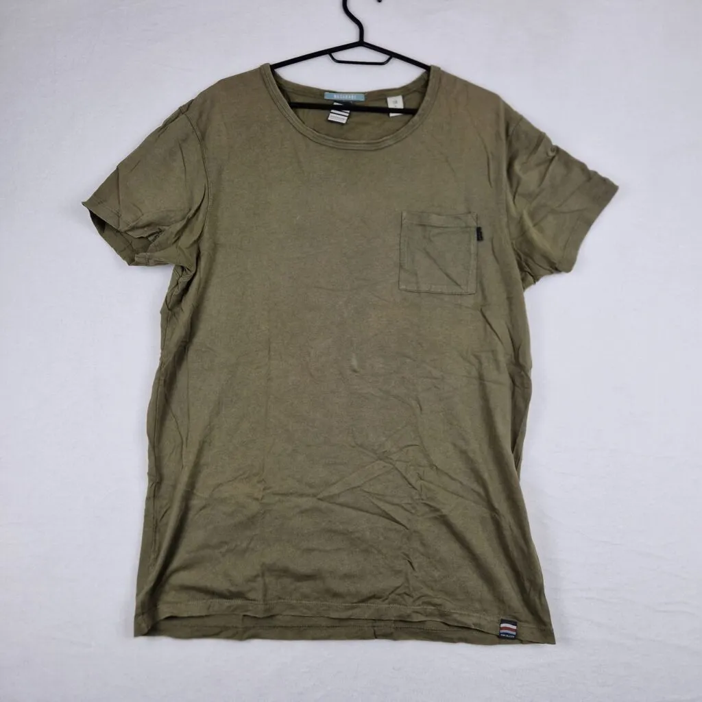 Scotch & Soda Wasababi T-Shirt Men L Green Cotton Pocket Tee