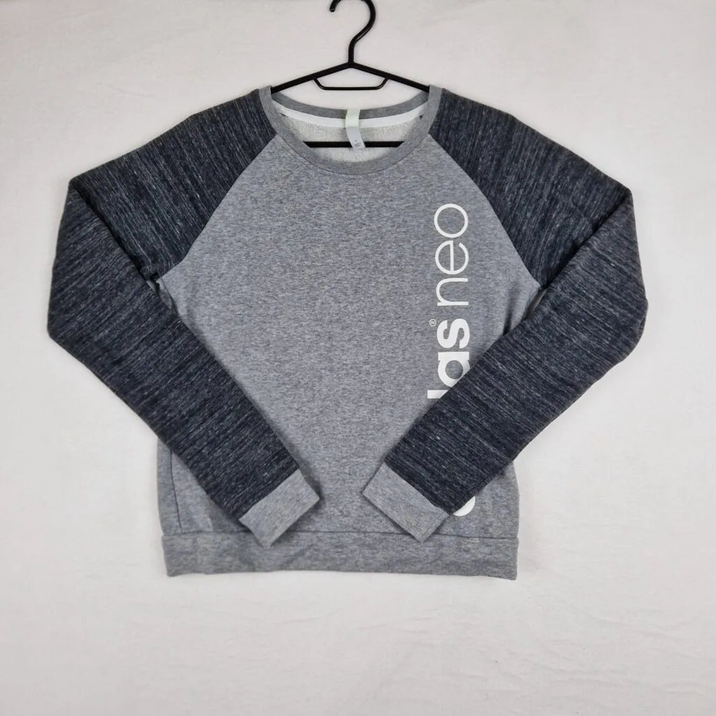 Adidas Neo Women Grey Sweatshirt Size S Cotton Blend Raglan Long Sleeve