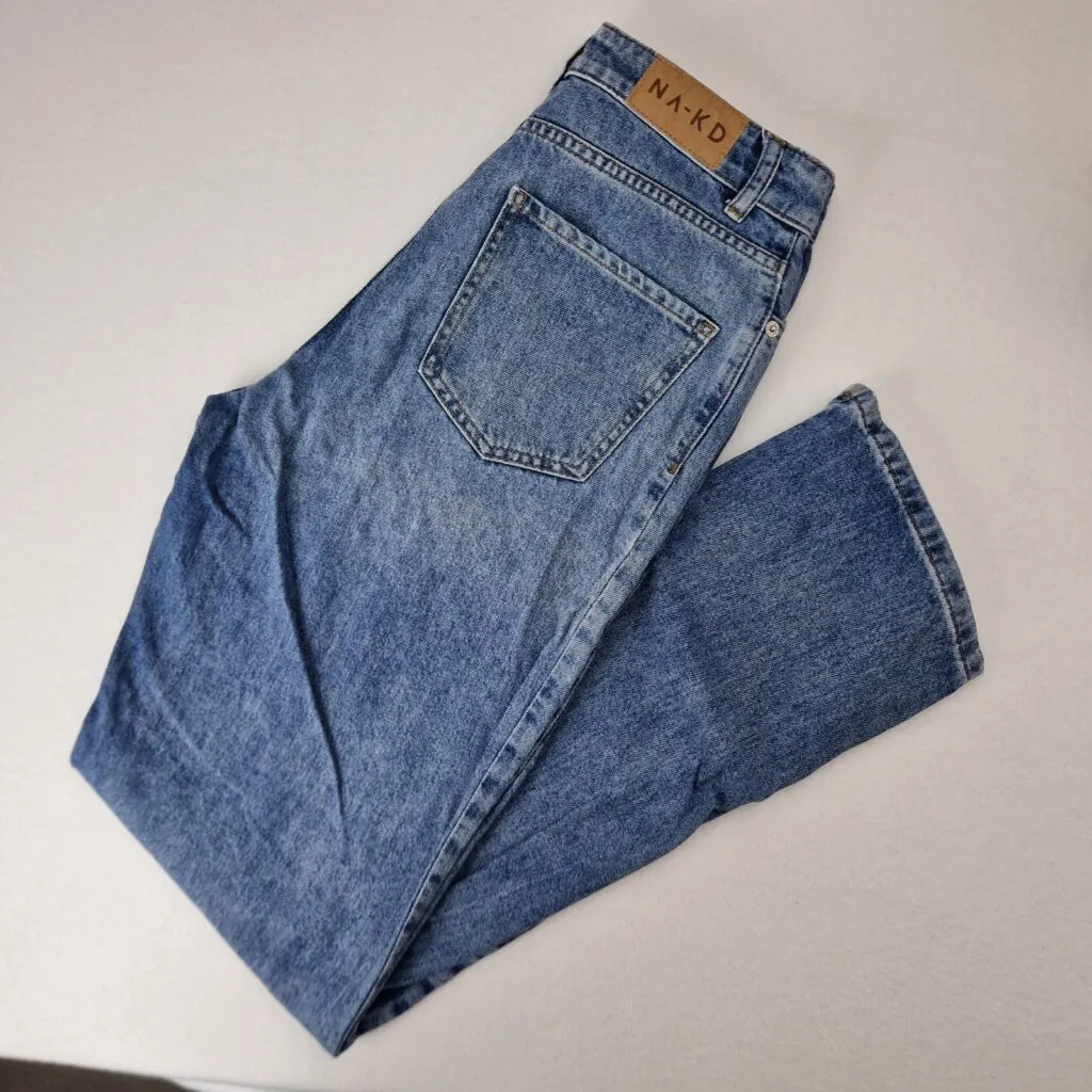NAKD Womens Blue Straight Leg Jeans Size 36 Denim Slit Hem