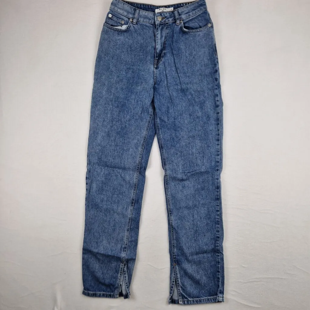 NAKD Womens Blue Straight Leg Jeans Size 36 Denim Slit Hem