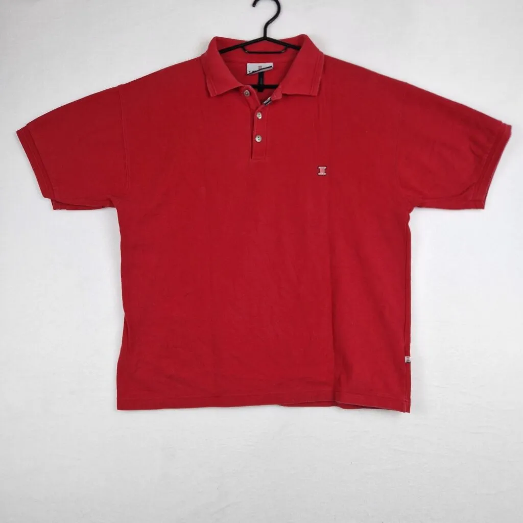 Twinlife Mens Red Polo Shirt Size M Cotton Casual