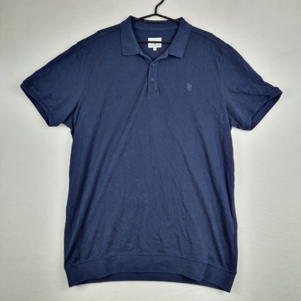 State of Art Mens Blue Polo Shirt Size XXL Cotton Classic Fit