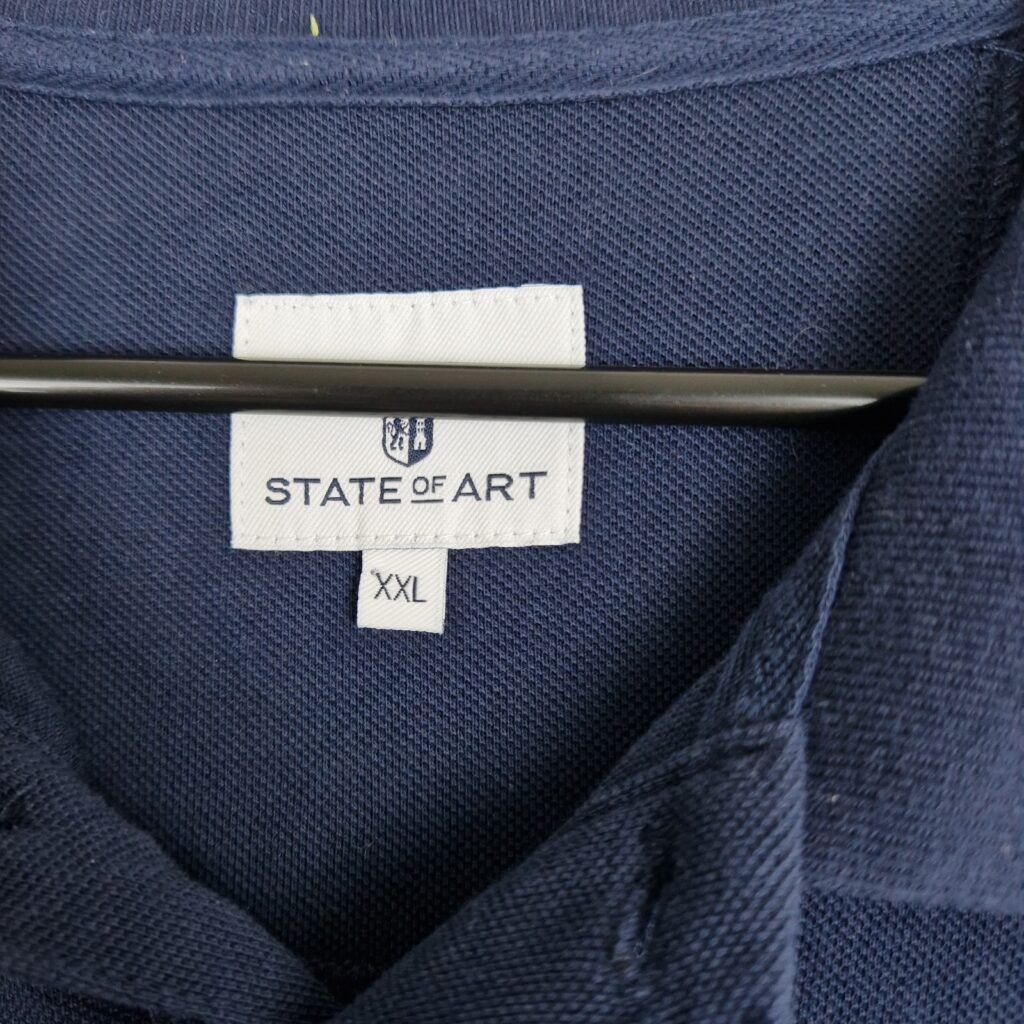 State of Art Mens Blue Polo Shirt Size XXL Cotton Classic Fit