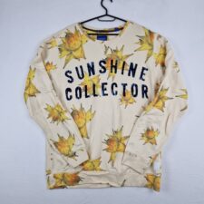 Scotch & Soda Mens Beige Longsleeve Sweatshirt Size XL Cotton Graphic Floral Sunshine