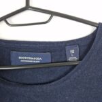 Scotch & Soda Mens Navy White Striped Knit Sweater Size L Cotton Breton Style