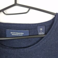 Scotch & Soda Mens Navy White Striped Knit Sweater Size L Cotton Breton Style