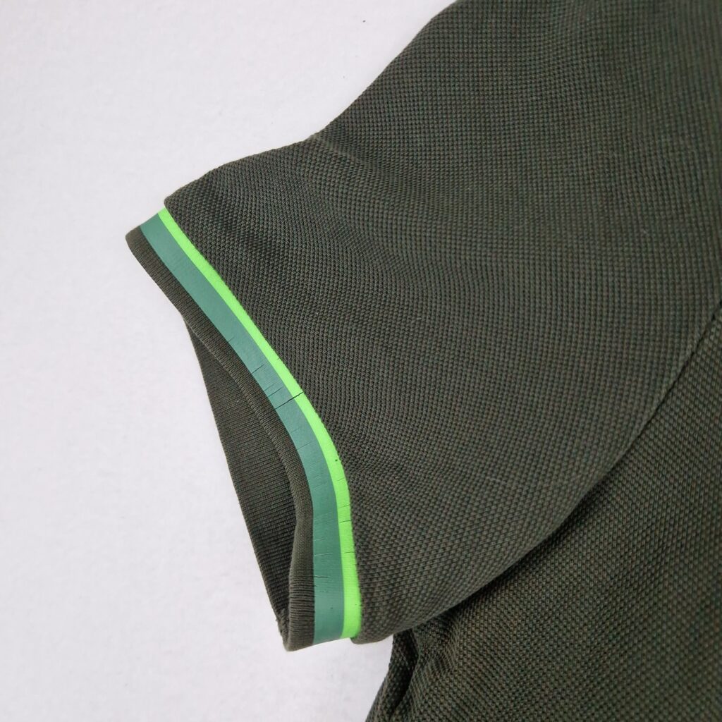 BOSS Mens Green Polo Shirt Size L Cotton Slim Fit Logo Patch