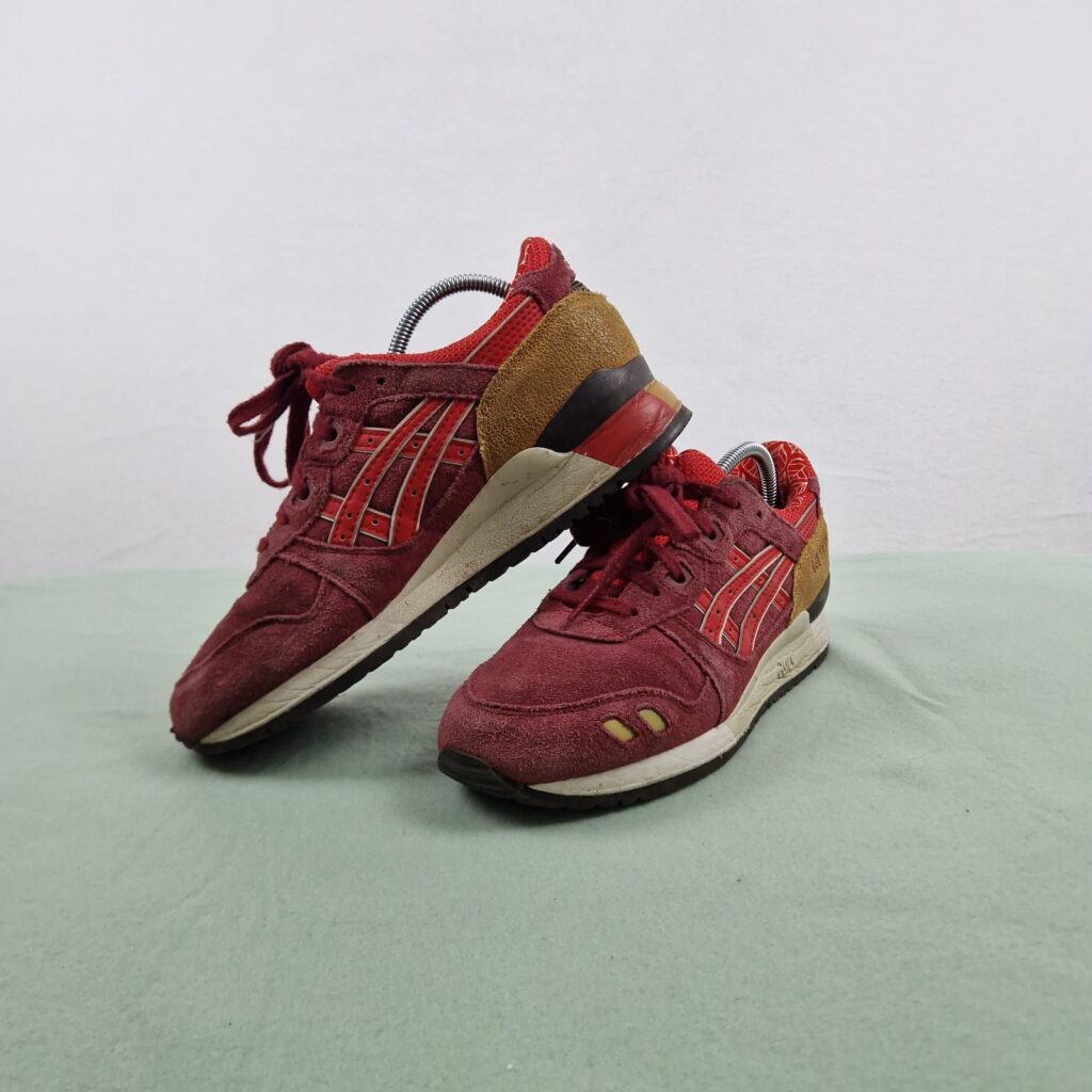 Asics Womens Burgundy Gel Lyte III Sneakers Size 38 Suede Mesh Retro Running
