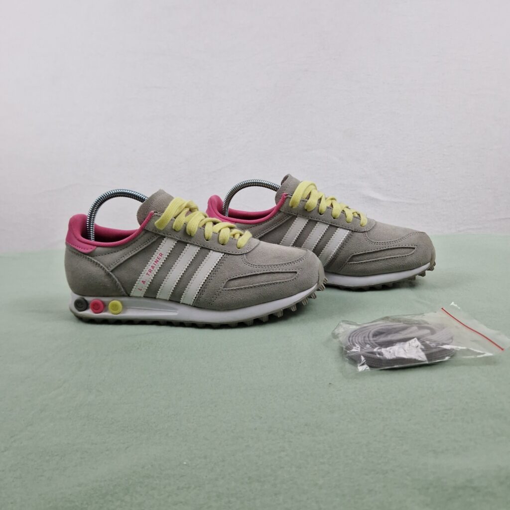 Adidas Womens Grey Trainers Size 38 Suede Textile Low Top Lace Up