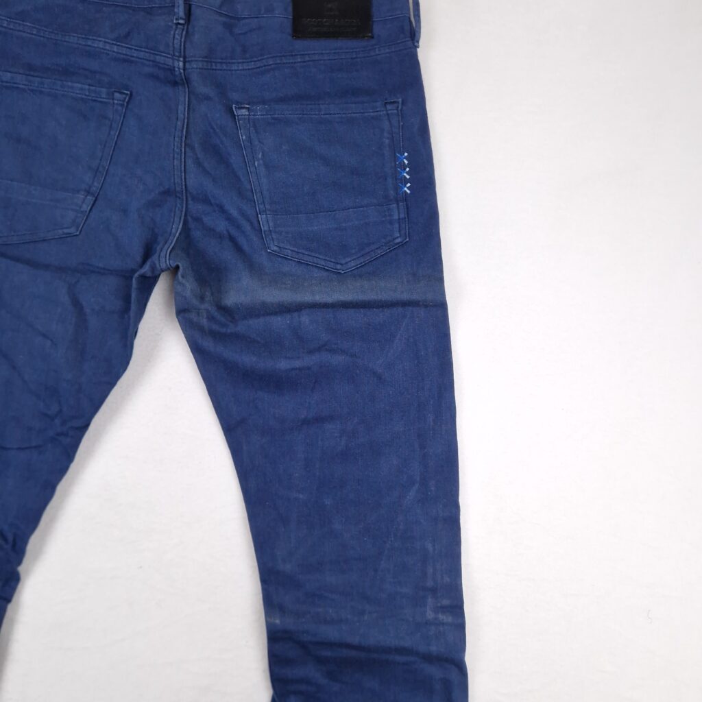 Scotch & Soda Mens Blue Denim Jeans Size 33×34 Cotton Stretch Slim Fit Tie Dye