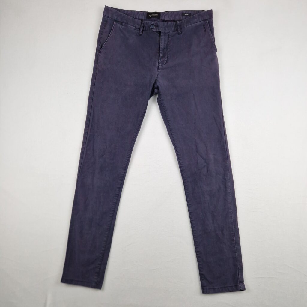 Scotch & Soda Mens Purple Chino Pants Size W31 L32 Cotton Slim Fit Casual Trousers