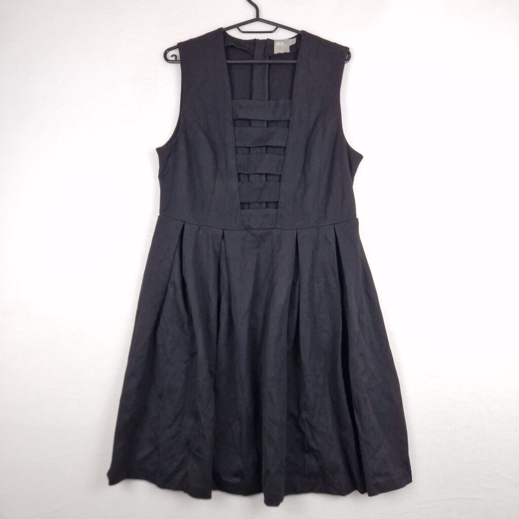 ASOS Womens Black Zip Back Skater Dress Size EU 46 Viscose Blend Sleeveless