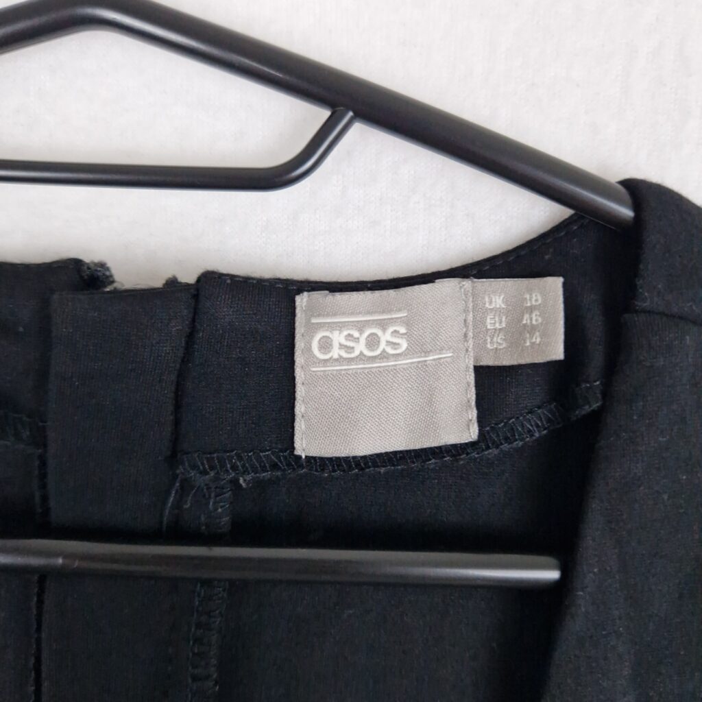 ASOS Womens Black Zip Back Skater Dress Size EU 46 Viscose Blend Sleeveless