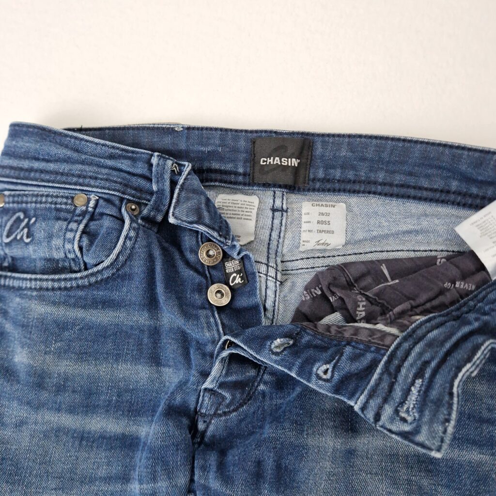 Chasin Mens Blue Jeans Size 28×32 Denim Cotton Tapered Fit