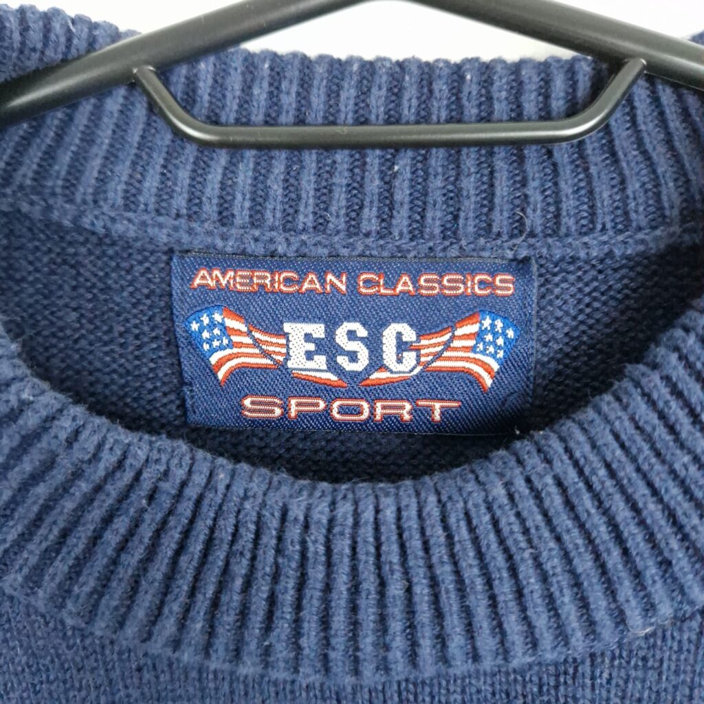ESC Kids Blue Sport Sweater Size 176 Knit Crewneck USA Graphic Pullover