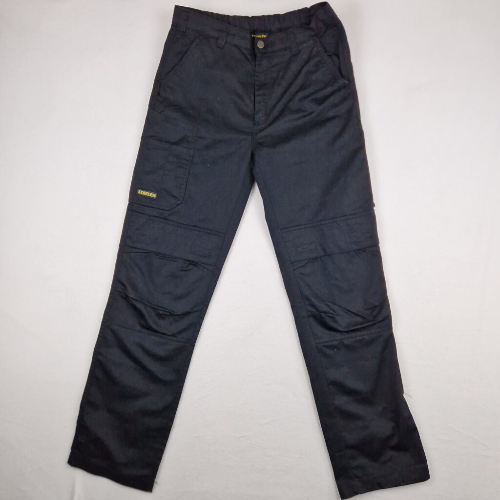 Stanley Mens Black Work Pants Size 50 Cotton Utility Cargo Trousers
