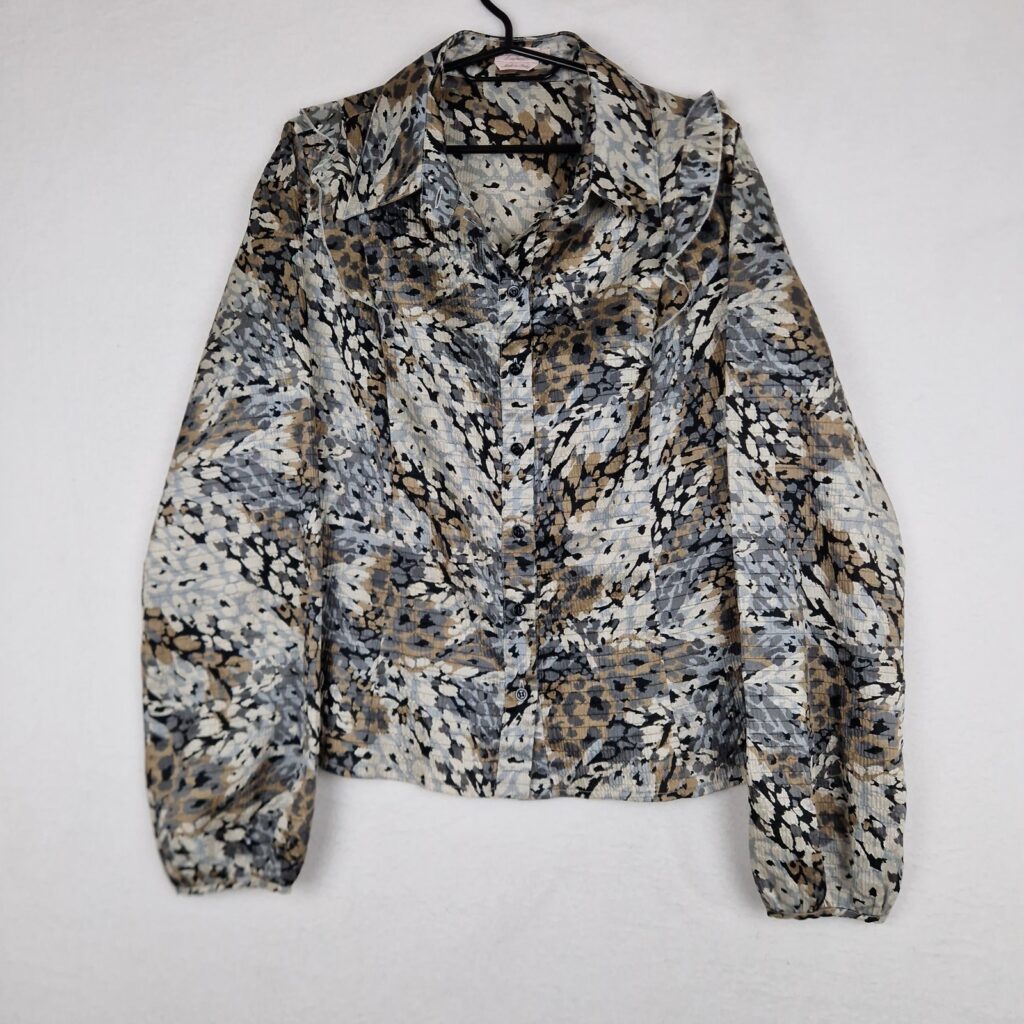 Sofia Conti by Promiss Womens Multicolor Blouse Size 42 Long Sleeve Button Up