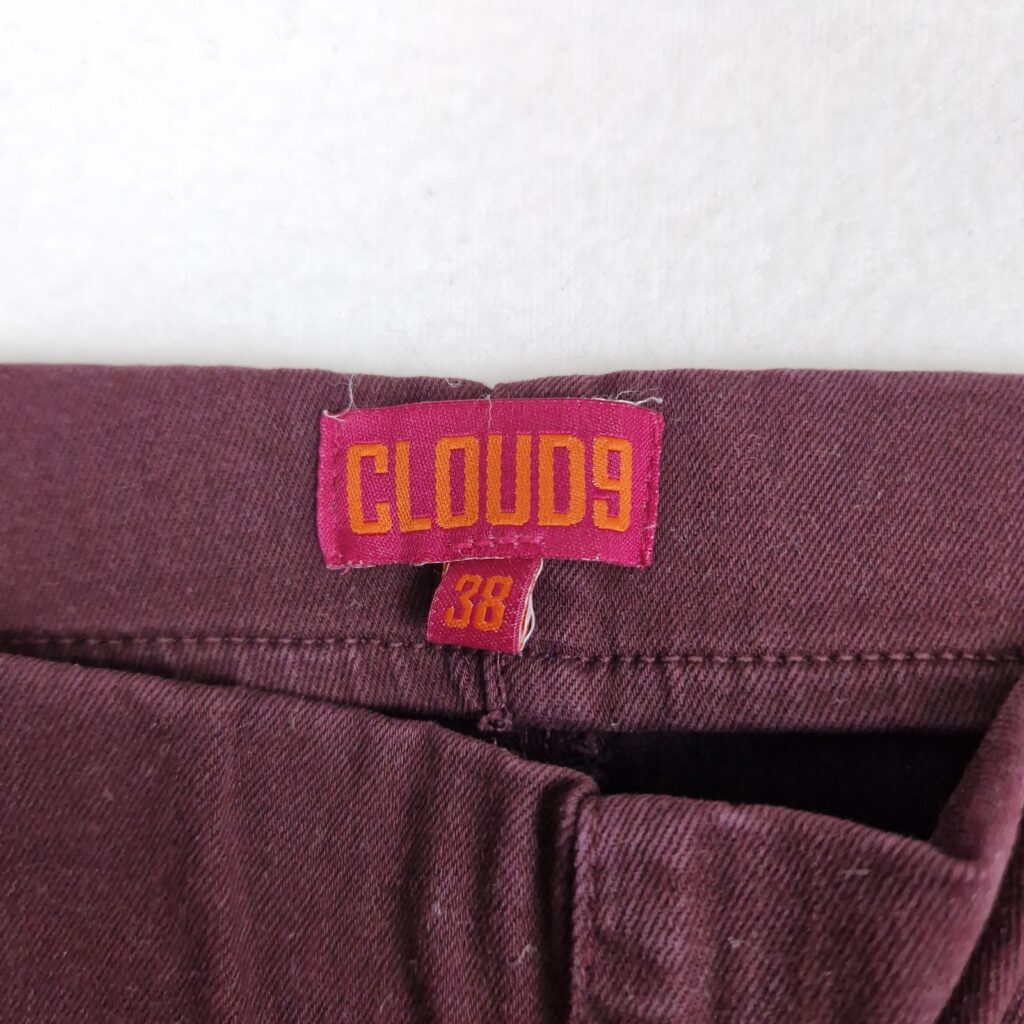 Cloud9 Womens Burgundy Pants Size 38 Cotton Stretch Slim Fit Trousers