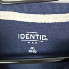 Identic Mens Navy Blue Henley T Shirt Size XXL Cotton Short Sleeve Casual Top
