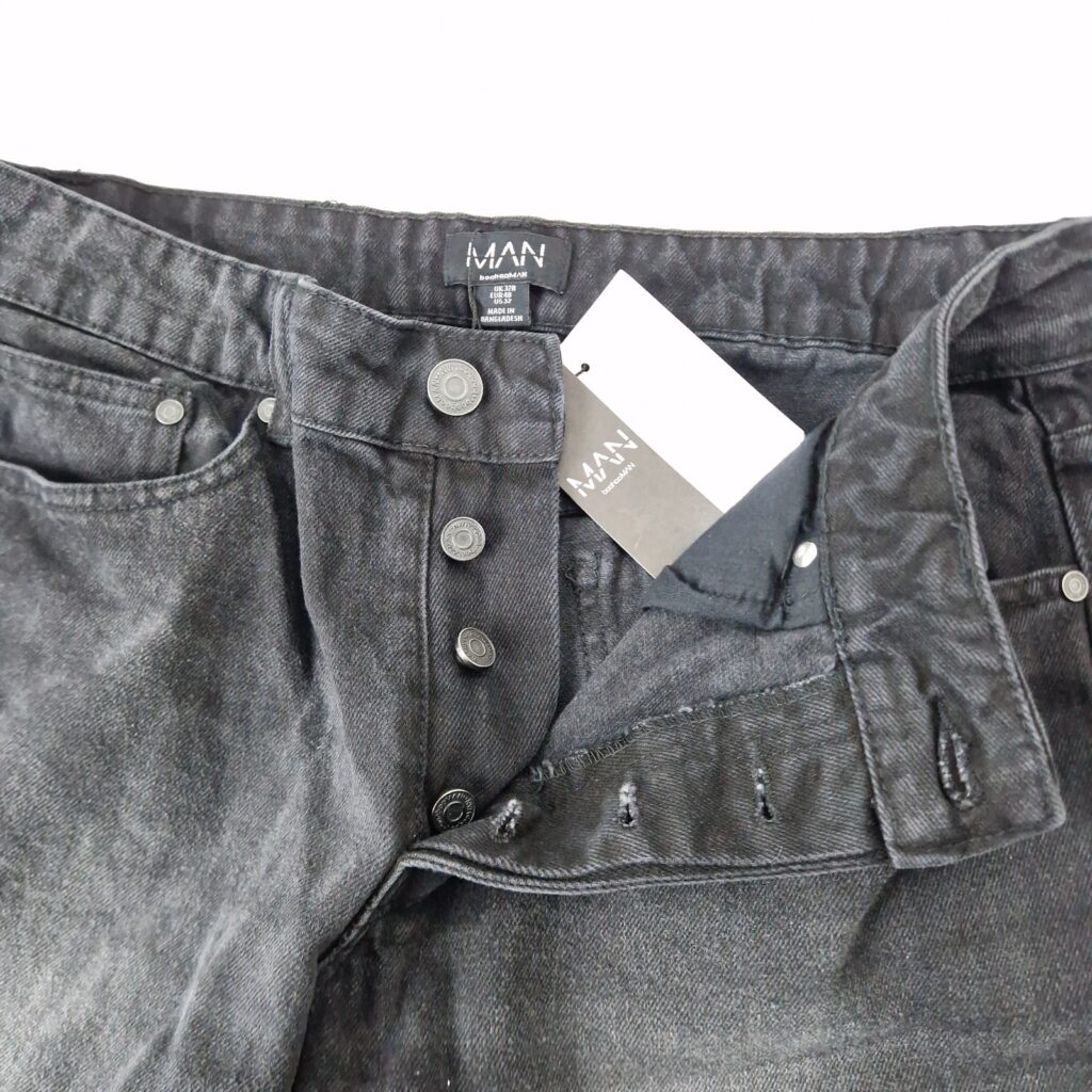 boohooMAN Mens Black Dark Wash Jeans Size 48 Slim Fit Casual Denim Pants