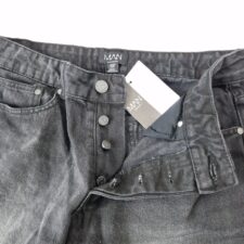 boohooMAN Mens Black Dark Wash Jeans Size 48 Slim Fit Casual Denim Pants
