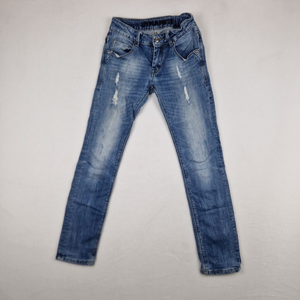 Coolcat Boys Blue Denim Jeans Size 146/152 Cotton Y2K Distressed Skinny Fit