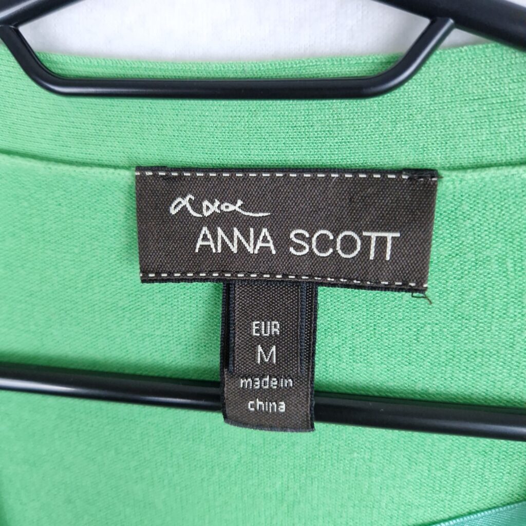 Anna Scott Womens Green Knit Cardigan Size M Button Up V Neck Lightweight Casual