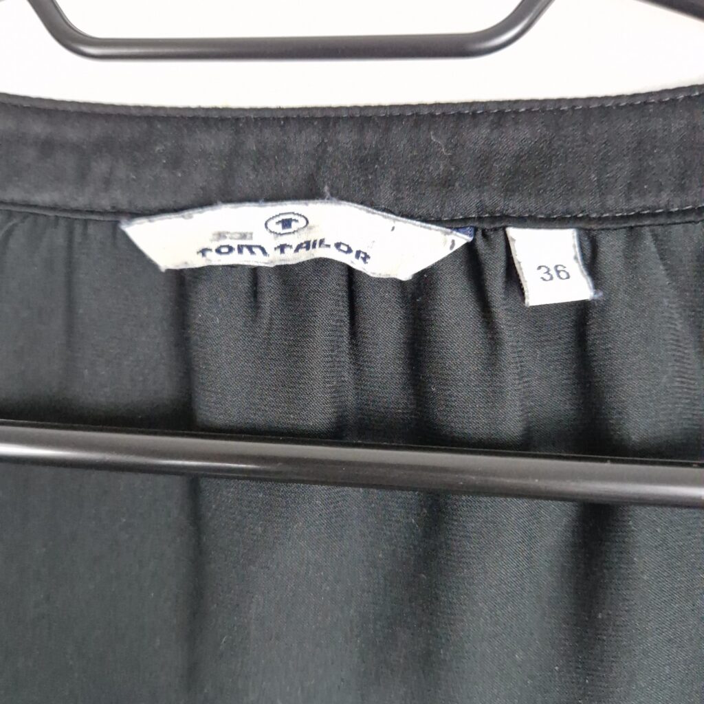 Tom Tailor Womens Black Blouse Size 36 Polyester Long Sleeve Elastic Waist