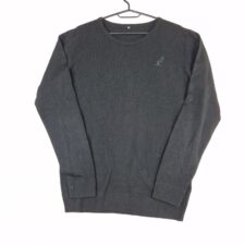 Australian Mens Black Knit Sweater Size M Acrylic Crew Neck Jumper Pullover