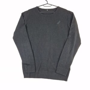 Australian Mens Black Knit Sweater Size M Acrylic Crew Neck Jumper Pullover