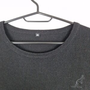 Australian Mens Black Knit Sweater Size M Acrylic Crew Neck Jumper Pullover
