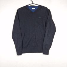 Tom Tailor Mens Black Pullover Jumper Size S Cotton V Neck