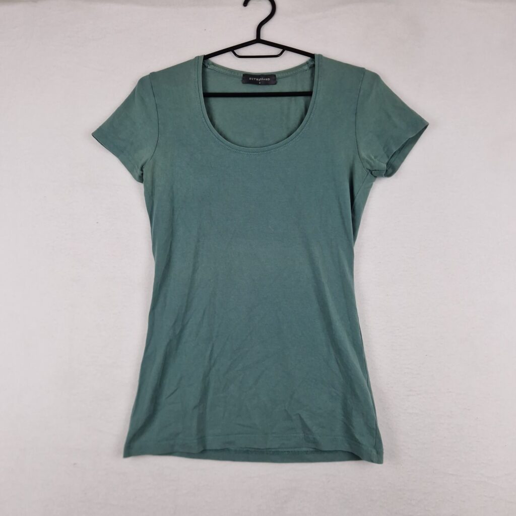 Sutherland Womens Green T Shirt Size S Cotton Elastane Stretch Scoop Neck Tee