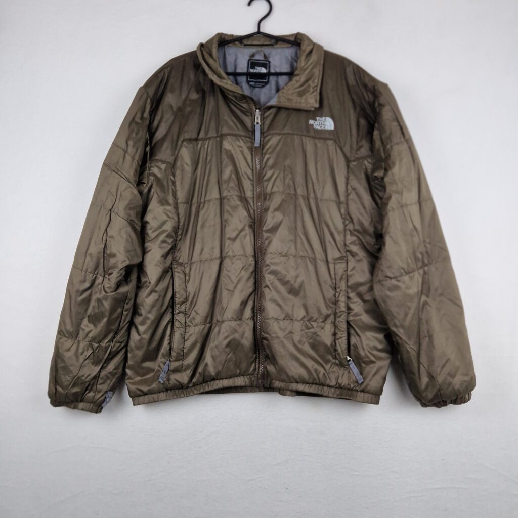 The North Face Mens Brown Puffer Jacket Size XL Nylon Outdoor Zip Up