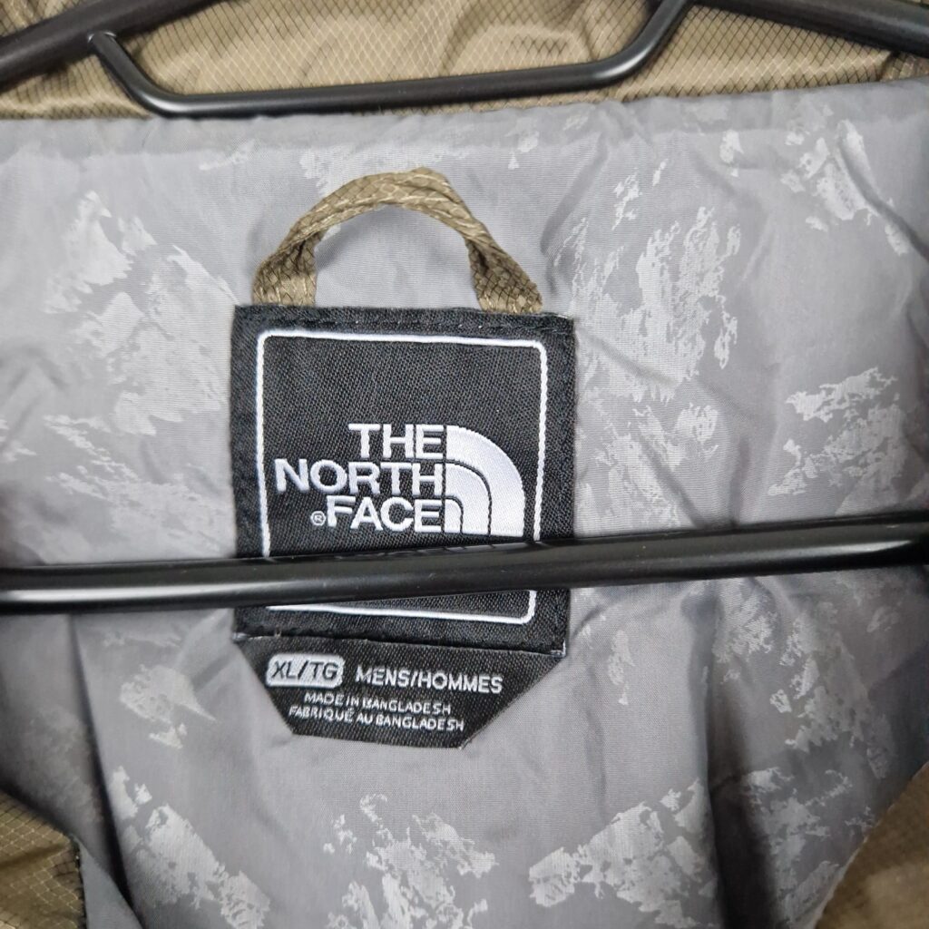 The North Face Mens Brown Puffer Jacket Size XL Nylon Outdoor Zip Up