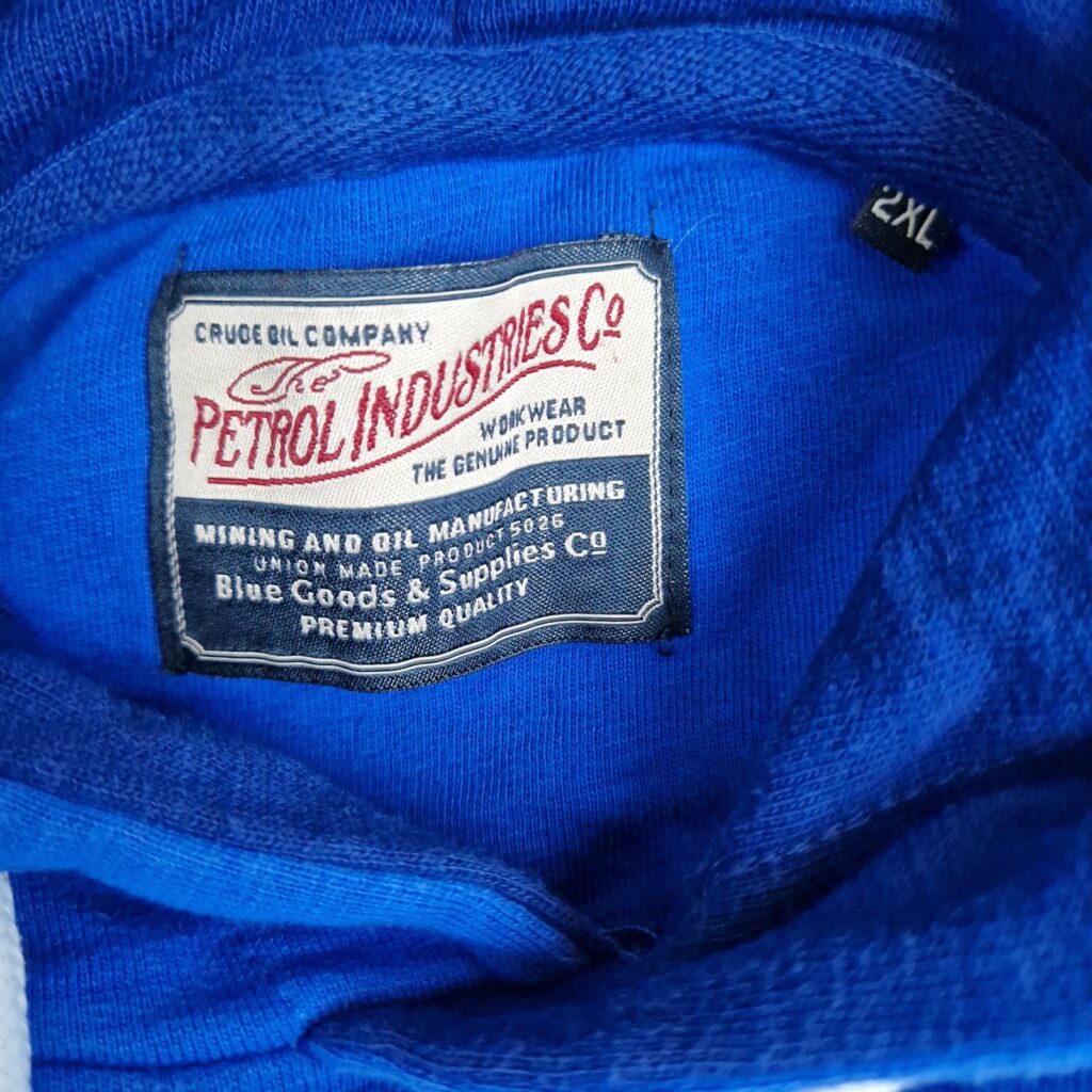 Petrol Industries Mens Blue Hoodie Size XXL Cotton Graphic Print Pullover