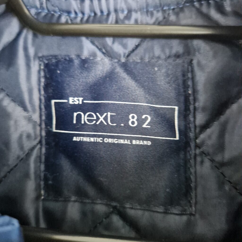 Next Boys Blue Padded Bomber Jacket Size 12-18 Months 86cm Zip Up