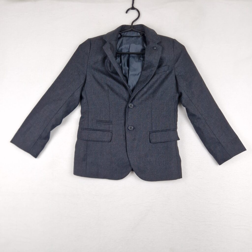 Zara Boys Dark Grey Blazer Jacket Size 7/8 128cm Extrafine Wool Tailored Fit Formal