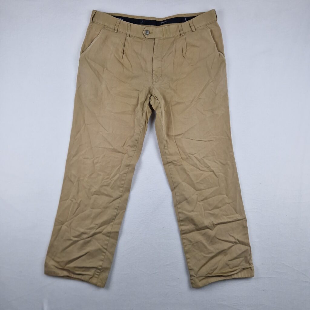 Gardeur Mens Beige Chino Pants Size 50 Cotton Slim Fit Casual Trousers