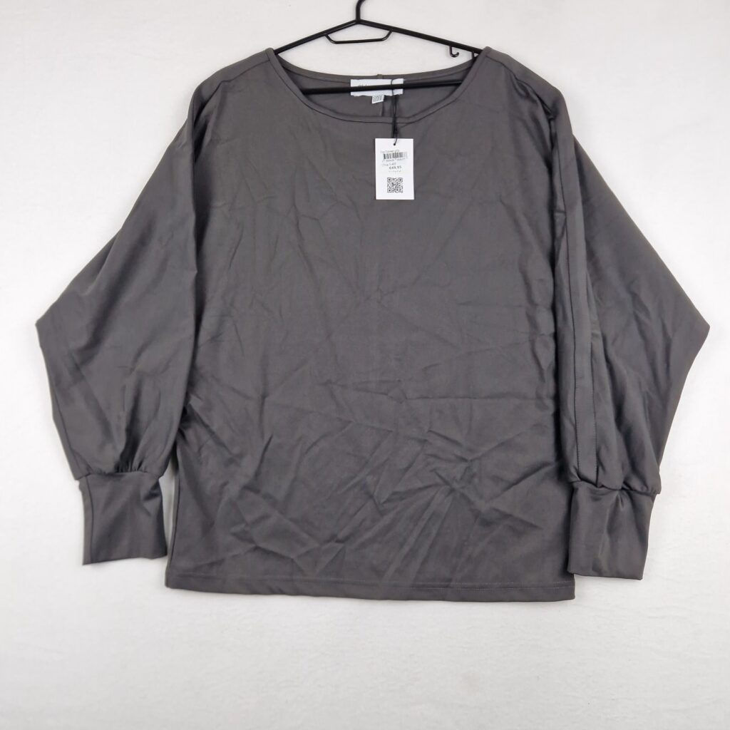Chica’s Mode Womens Grey Top One Size Polyamide Batwing Sleeve BNWT