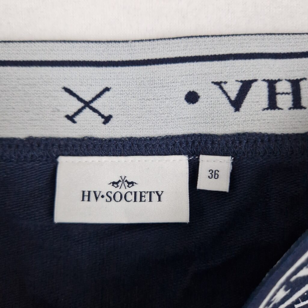 HV Society Womens Blue Pencil Skirt Size 36 Cotton Blend Logo Print