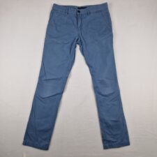 Angelo Litrico Mens Blue Chino Pants Size W33 L34 Cotton Slim Leg Trousers