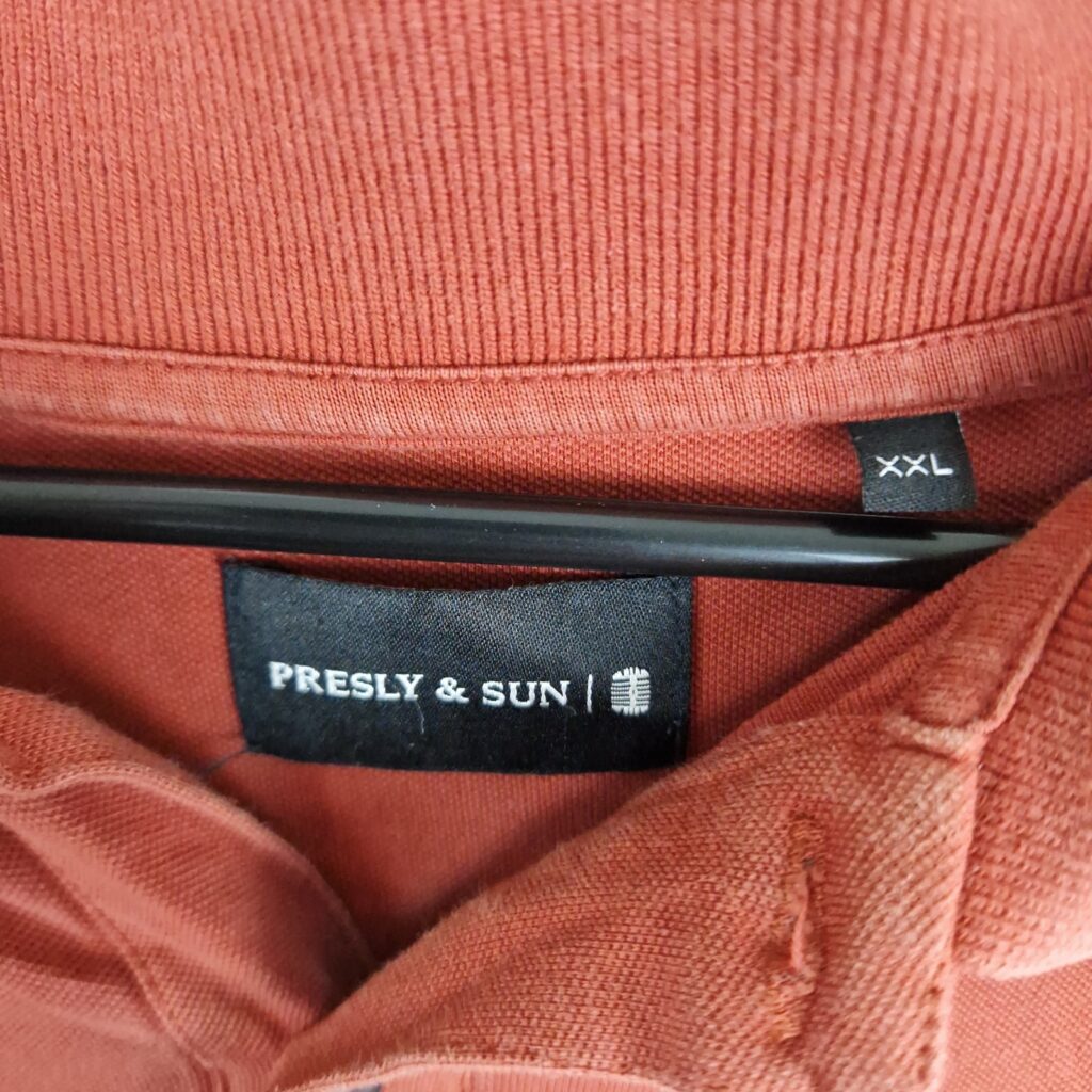 Presly & Sun Mens Orange Polo Shirt Size XXL Cotton Short Sleeve Casual Basic