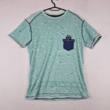 Gabbiano Mens Green Graphic T Shirt Size XL Cotton Pocket Casual Short Sleeve