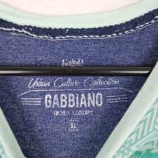 Gabbiano Mens Green Graphic T Shirt Size XL Cotton Pocket Casual Short Sleeve