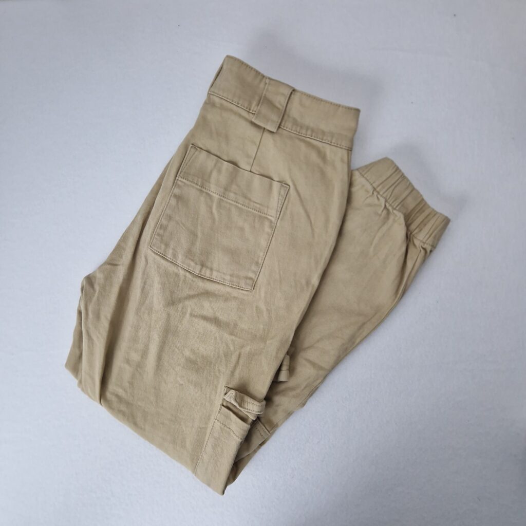 Lefties Womens Beige Cargo Pants Size 38 Cotton Jogger Utility Trousers