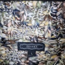 Geisha Womens Multicolor Knit Sweater Size L Chunky Acrylic Blend Long Sleeve